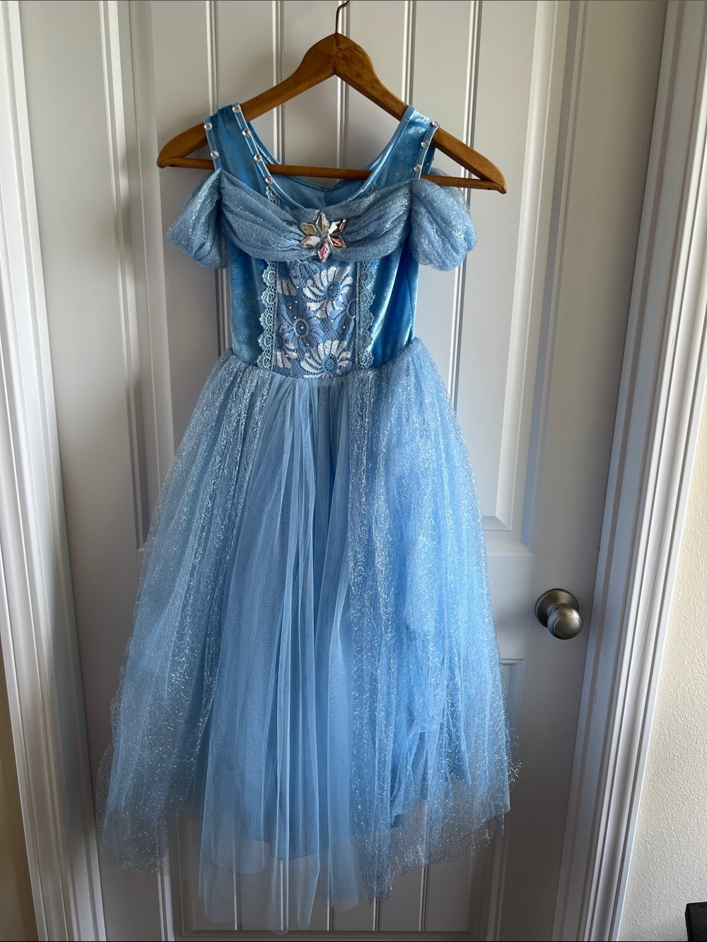 Sparkling Light Blue Princess Costume Dress for Kids
